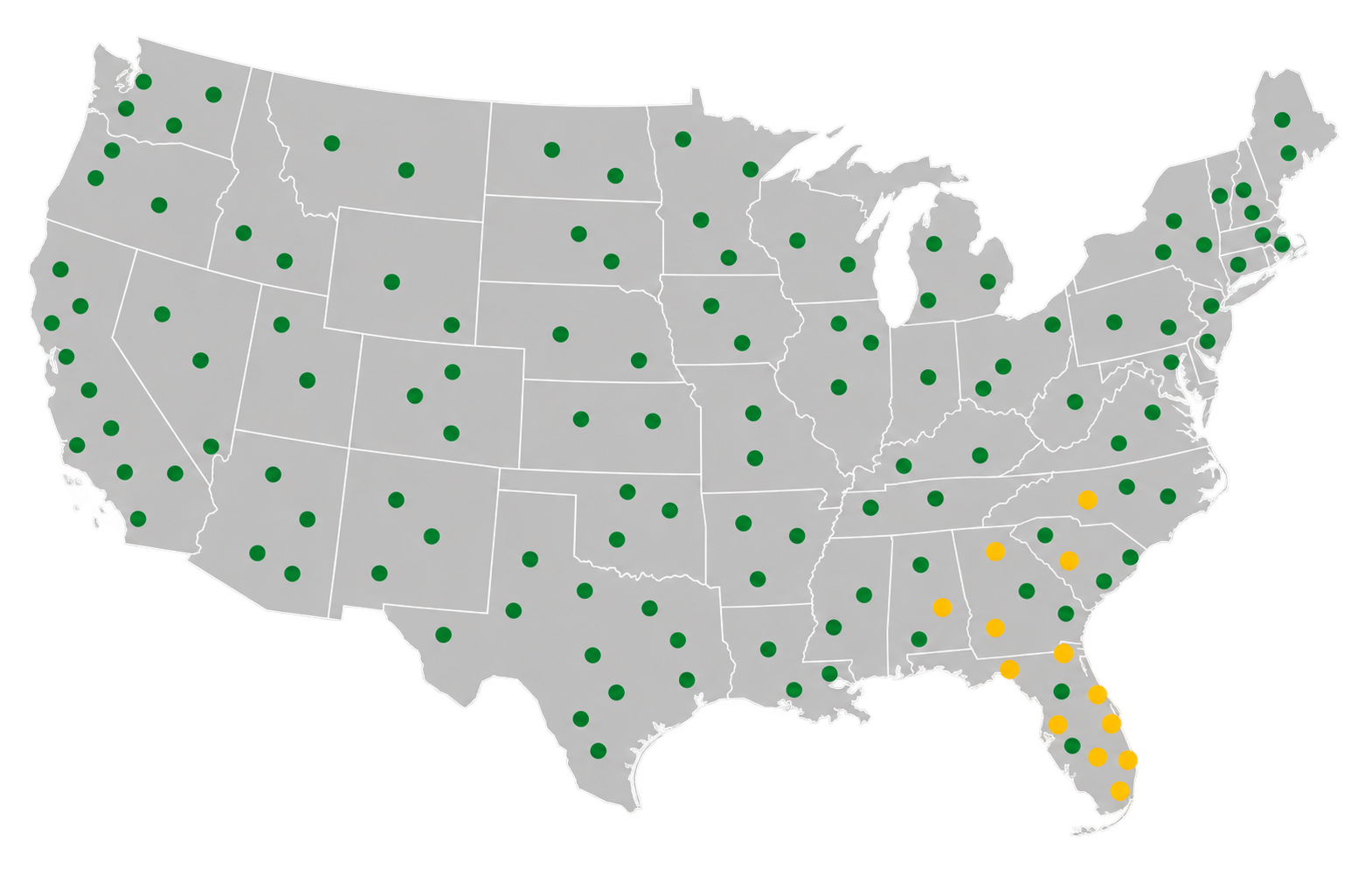 Illustrative map of planned ValueFilter expansion markets across the United States